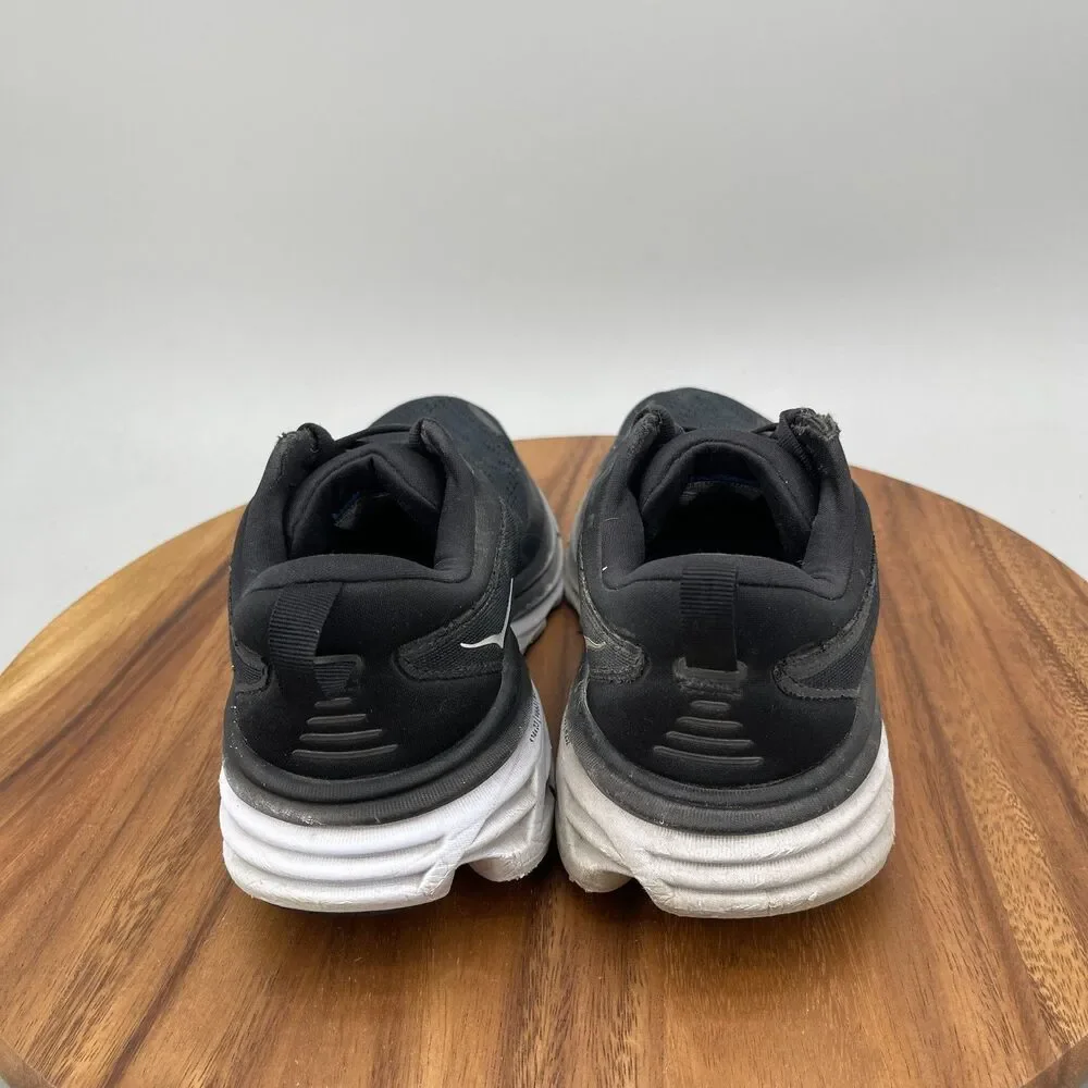 Hoka One One Bondi 8 Shoes Womens Size 8.5 D Black Running Comfort Walking Gym